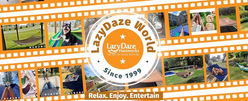 Lazy Daze Hammocks 10.5 FT Double 2 Person Caribbean Rope Hammock, Hand Woven Polyester Hammock with Spreader Bars, for Outside Outdoor Backyard Patio Poolside,450 LBS Capacity, Tan