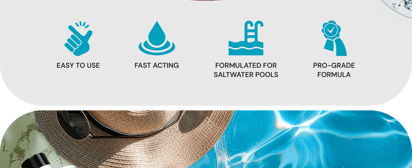 Pool Clarifier for Saltwater Pools - Pool Water Clarifier to Support Water Clarity in Inground and Above Ground Pools - Made in USA - AquaDoc - 32oz