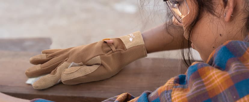 HLDD HANDLANDY Work Gloves for Women and Ladies, Leather Gardening Gloves Flexible Mechanic Working Gloves