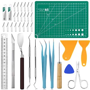 CLOYAN 33pcs Weeding Tools for Vinyl Set, Precision Craft Vinyl Weeding Tools Kit for Scrapbooking, Weeding Vinyl, DIY Art Work Cutting, Lettering, Splicing.