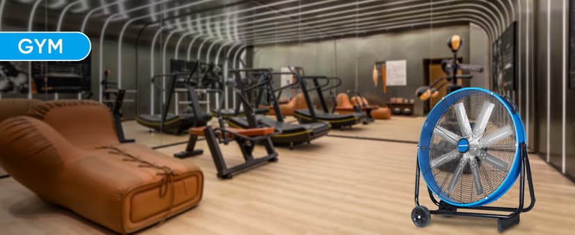 KEN BROWN 24 Inch Industrial Drum Fan, High Velocity Floor Shop Fan, Heavy Duty, 9500 CFM, 8 Blades, 3 Speeds, 360 Degree Tilt, Ideal for Industrial, Commercial, Gym, Garage Use, Blue