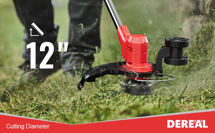 Cordless String Trimmer, Electric Weed Wacker, Weed Eater Battery Powered, 20V/2.0Ah Battery Operated, Charger, Stringless Grass Trimmer/Lawn Edger/Brush Cutter for Lawn Yard Garden