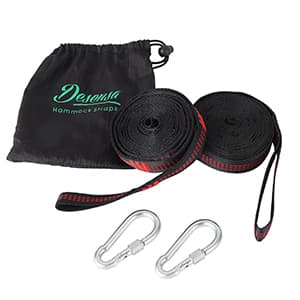 Hammock Tree Straps, Portable 10 FT Long 16+1Loops Adjustable Suspension Straps, 100% No Stretch&Lightweight, 1400 LBS Combined Hammock Accessories, Fits All Hammocks