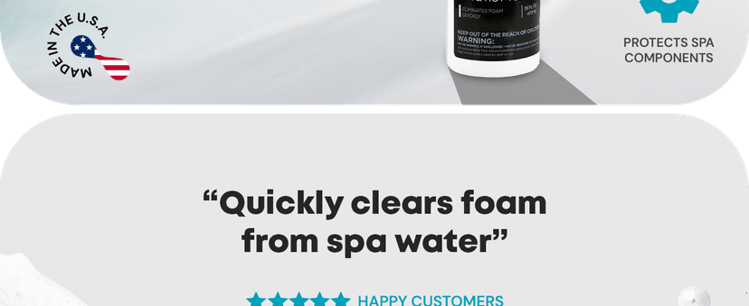 Hot Tub Defoamer - Spa Defoamer for Hot Tub Owners 16oz, Spa Anti Foam to Keep Foam Down, HotTub Chemicals Made in The USA - AquaDoc