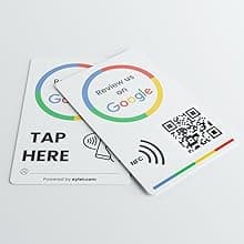 Google review card v3 from eylet | No Subscription, faster NFC Taps and QR code for instant sharing of the Google review link for your business, works with iPhone and Android.