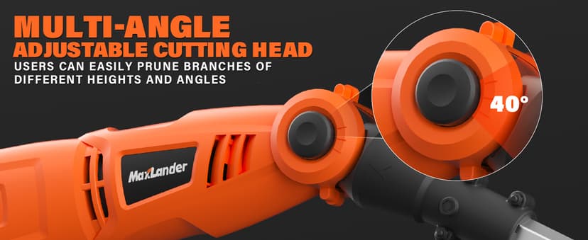 MAXLANDER 8-Inch Electric Pole Saw Corded - 6 Amp Pole Saws for Tree Trimming, Lightweight & Efficient Pole Saw - Easy Tree Trimming & Tool-Free Setup