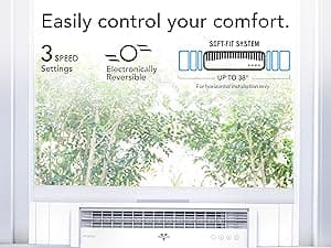 Vornado PORTAL Window Fan with 3 Speeds, Reversible Exhaust Mode, Weather Resistant, For Kitchen, Bedroom, Home