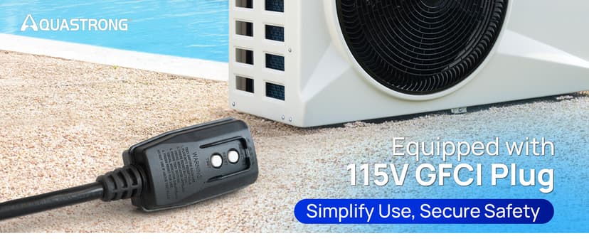 Aquastrong 35,000 BTU Inverter Swimming Pool Heat Pump, 9,000 Gallons Electric Pool Heater for Above Ground and Inground Pool, WiFi Capable Timer, Heating and Cooling Pool Heater 120V