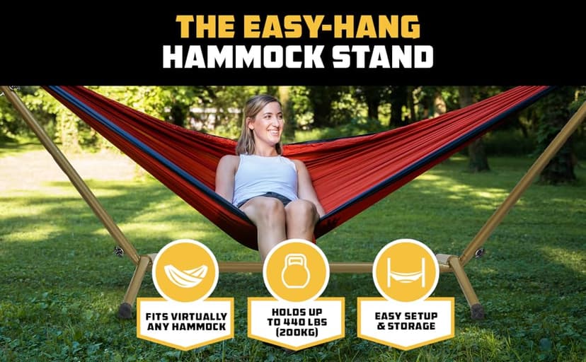 Wise Owl Outfitters Portable Hammock Stand, 106x42, 440lb Capacity - Sports & Outdoors