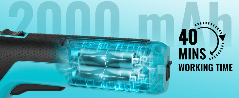 DURATECH Cordless Hedge Trimmer, 7.2V 3-in-1 Handheld Electric Grass Trimmer & Hedge Shears with 50" Wheeled Extension Pole, USB Type-C Cable and Built-in Li-ion Battery, for Garden, Yard and Lawn