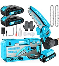 Electric 6 Inch Mini Small Cordless Battery Powered Handheld Chainsaw With Charger For Trimming On Tree Branches, Wood Cutting, Pruning Shears To Diy, Backyard Upkeep, Light Home Repairs