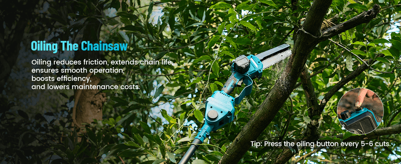Seesii 6-in-1 Cordless Pole Saw and Pole Hedge Trimmer Grass Shears Combo Kit, Electric Mini Chainsaw with 2*4.0 Ah Batteries, Extension Tree Prunner, Bush Trimmer Limb Branch Cutter, 16ft Long Reach