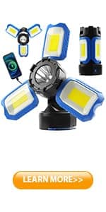 100W COB Rechargeable Work Light, 7000LM Cordless LED Work Lights, Waterproof Portable Flood Light with Stand for Outdoor Camping, Hiking, Garage, Car Repairing, Workshop Job Site Lighting