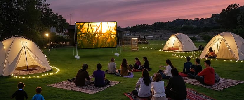 Outdoor Projector Screen with Stand 100 Inch: Portable Projection Screen 16:10 4K HD Outdoor Movie Screen with Carry Bag for Home Backyard Theater