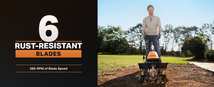 LawnMaster TE1016M Electric Tiller 10-Amp, 16-Inch,Green