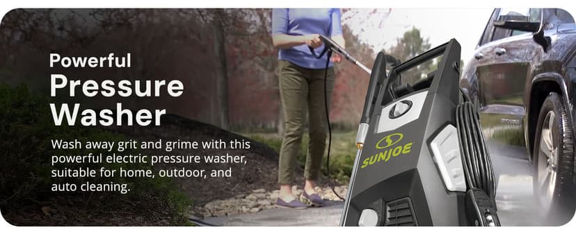 Sun Joe Electric Pressure Power Washer, 2000 PSI (PWMA Certified), 1.1 GPM, Dual Soap Tanks, SPX3500 (35-FT GFCI Water-Safe, Power Cord)