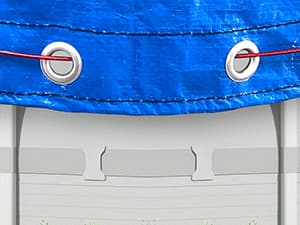 LXKCKJ 24 Ft Round Pool Cover, Winter Pool Covers for Large Above Ground Pools, Extra Thick PE Pool Cover Add Ground Nail Set and Specially Molded Winch Ideal for Waterproof and Dustproof (Blue)