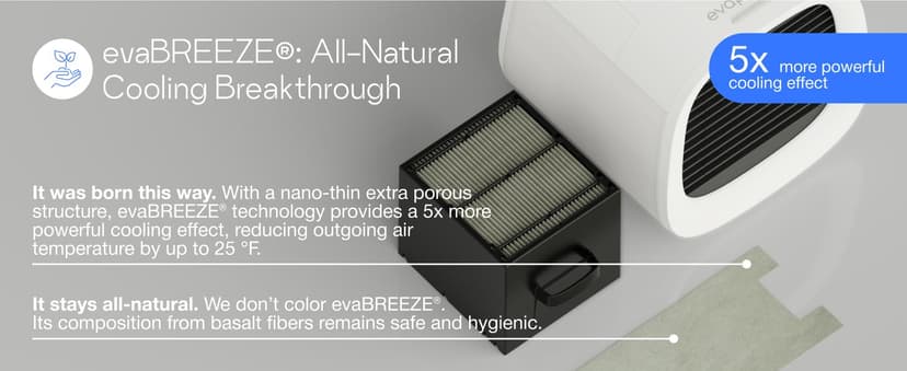 Evapolar evaCHILL Portable Air Conditioners - Portable AC Unit - Small Personal Evaporative Air Cooler & Fan for Desk, Office, Car, Camping, White