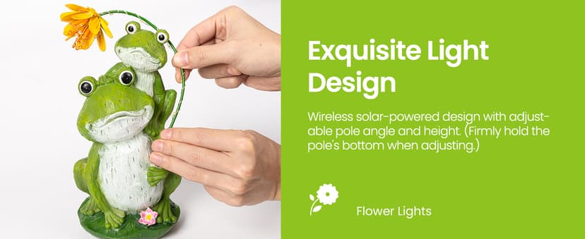 GIGALUMI Solar Garden Statues Loving Frog Garden Decor Figurine Lights for Outside, Yard Decorations Outdoor Patio Decor, Gardening Gifts for Women