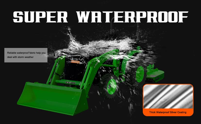 Compact Tractor Covers Waterproof Outdoor Heavy Duty,600 Polyester,Anti-UV Compact Utility Tractor Mower Cover Accessories,Compatible with John Deere, Kubota, Bobcat, Mahindra,Kioti,Tym,76"x24"x22"