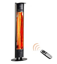 EAST OAK Electric Patio Heater for Commercial Use, 3000W Wall Mounted Electric Infrared Heater, Outdoor Heaters for Patio Deck, Outdoor Heater with IP65 Waterproof Remote Control Black 240V