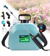 Battery Powered Sprayer 3.2 Gallon, VAXMAY Backpack Sprayer with 3 Adjustable Speeds, Battery Indicator, 5 Mist Nozzles, 41" Retractable Wand, USB Rechargeable Weed Sprayer for Lawn Garden Yard