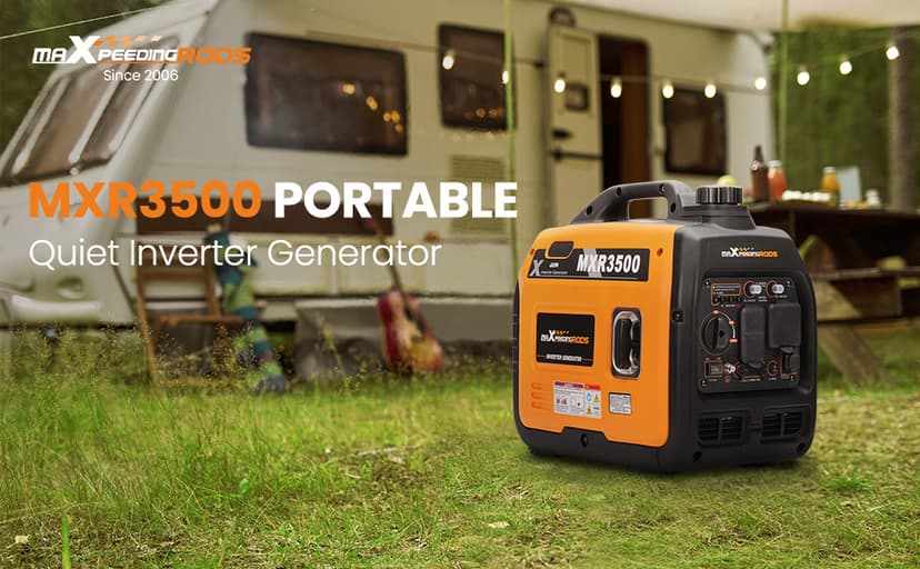 MaXpeedingrods 3500 Watt Portable Inverter Generator Gas Powered, EPA Compliant, Compact and Lightweight for Home Backup Power, Outdoor Camping, RV and Trailer
