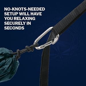 ENO TravelNest Hammock & Straps Combo - Portable Hiking and Camping Hammock with Straps Included - Travel Hammock for Camping, Hiking, Backpacking, a Festival, or The Beach - Marine