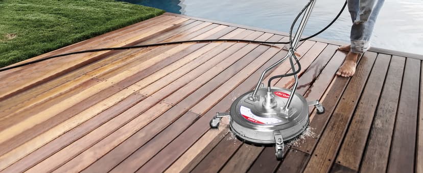 22" Pressure Washer Surface Cleaner with 4 Wheels & Dual Handles & 3 Nozzles, 4500PSI 6GPM Stainless Steel Pressure Washer Attachment for Concrete Driveway Sidewalk Deck Patio, Commercial Grade