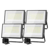 Olafus 2 Pack 100W LED Flood Light Outdoor, 9000lm LED Work Light with Plug, IP66 Waterproof Exterior Security Lights, 6500K Daylight White Outside Floodlights for Playground Yard Stadium Lawn