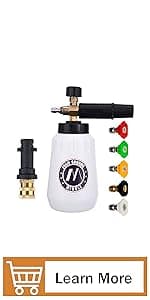 M MINGLE Foam Cannon, Compatible with Portland Husky and Ryobi Pressure Washer, with 5 Nozzle Tips, 1/4 Inch Quick Connector