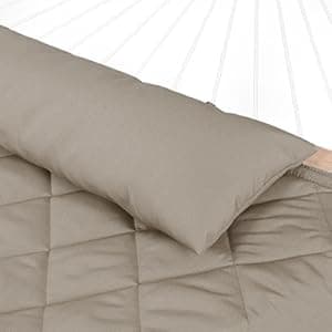 ANOW Double Hammock Pad and Pillow Set, 2 Person Polyester Hammock Pad, Light Brown