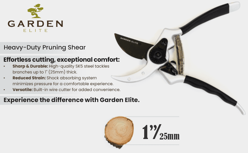 Razor Sharp Bypass Pruning Shears - Lifetime Replacement - Free Extra Blade, Spring & eBook - Japanese Steel - Premium Hand Pruners - Garden Shears - Garden Clippers - Secateurs with Ergonomic Handles