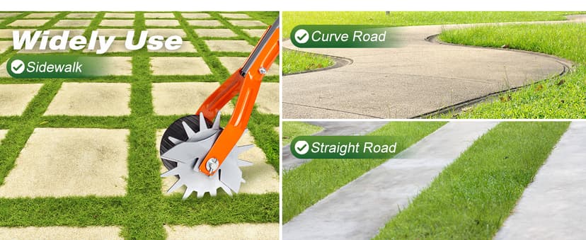 Walensee Wheel Rotary Edger, 69.7 Inch Hand Manual Edger Lawn Tool with Adjustable Stainless Steel Handle, Trimming Grass Weed Edger with Cushion Grip for Garden Sidewalks Driveways and Landscaping