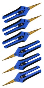 12PCS Pruning Shears with Curved Blades, Garden Trimming Scissors, Gardening Hand Pruning Snips Titanium Coated Precision Bonsai Pruning Shears, Convenient Flower Cutters (Blue)