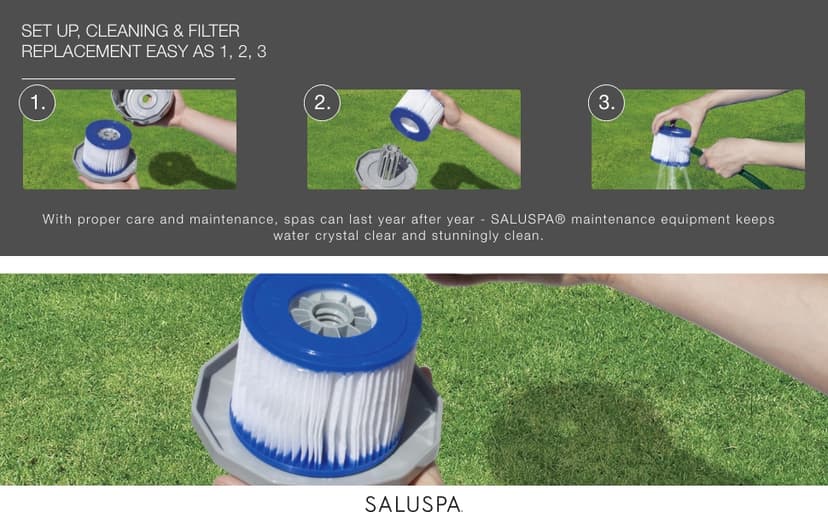 Bestway SaluSpa Filter Cartridge (VI) | Compatible with All SaluSpa Inflatable Hot Tub and Spa Models, 2 Count (Pack of 1)
