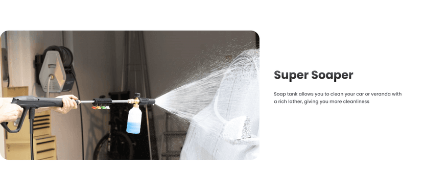 Giraffe Tools Grandfalls Pressure Washer, Max 2900 PSI, 2.2 GPM Electric Wall Mounted Power Washer with 100ft Retractable Pressure Hose, Foam Cannon, 4-Nozzles for Car/Driveways/Patios, Light Silver
