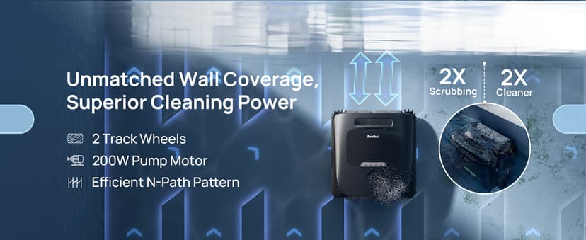 Beatbot AquaSense 2 Ultra Cordless Robotic Pool Cleaner for Complex Pools, Pool Mapping with AI Camera, 5-in-1 Cleaning, Smart Surface Parking, Pool Skimmer, Water Clarification – Prussian Blue