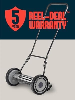 American Lawn Mower Company 1815-18 18-Inch 5-Blade Push Reel Lawn Mower, 18-Inch, 5-Blade, Black