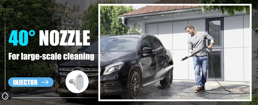 Electric Pressure Washer, 4800PSI Max 3.0GPM Power Washer Electric Powered with 20FT Hose, 35FT Power Cord, 4 Nozzles Foam Cannon High Pressure Washer for Car Patio Garden Fences(Bule)