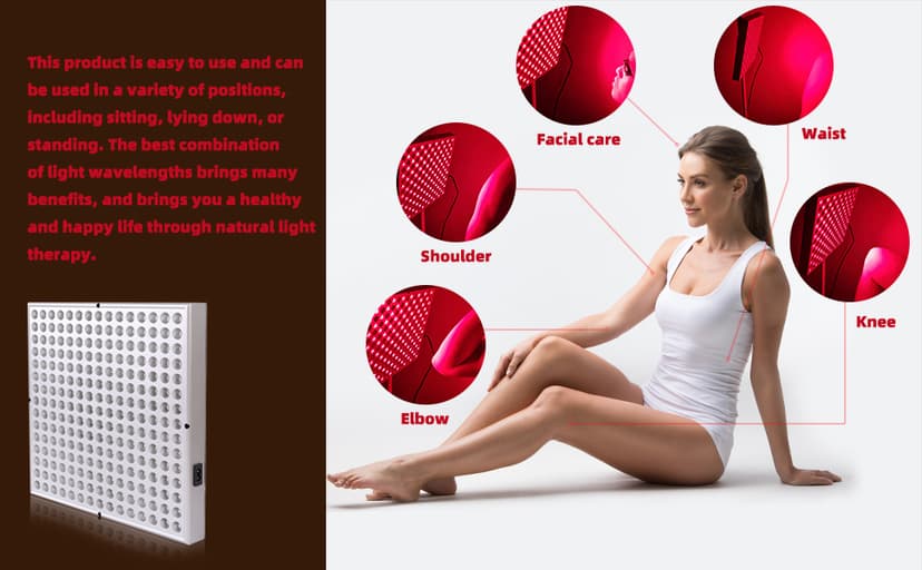 LED Red Light Therapy Device - 45W LED Panel Deep 660nm & 850nm Light Combo for Skin Beauty, Muscle & Joint Pain Relief