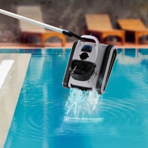 Cordless Pool Vacuum for Inground Pools, Automatic Robotic Pool Cleaner with Wall and Waterline Cleaning, Gray