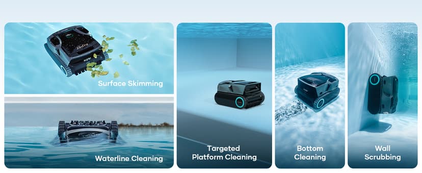 Aiper Scuba X1 Pro Max All-in-One Pool Cleaning Robot with Caddy, Pool Mapping, Adaptive Path, 8500 GPH Power, Double Filtration, Smart Surface Parking, Pool Vacuum for All Inground Pools