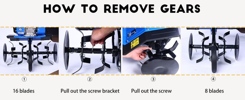 Rear Tine Tiller– 7HP 212CC 4-Cycle Gas Engine, 22" Adjustable Width, Heavy Duty High Carbon Steel Tines, Instant Reverse, Tiller for Gardening, New Ground Breaking & Deep Soil Cultivation