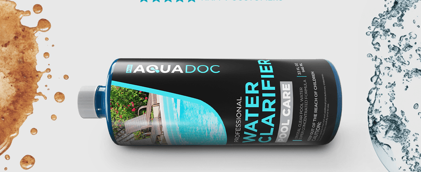 Pool Clarifier Liquid for Cloudy Water Treatment - Swimming Pool Water Clarifier to Support Water Clarity in Inground and Above Ground Pools - AquaDoc - 32oz 2 Pack