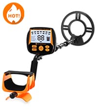 SUNPOW Metal Detector for Adults, Professional Waterproof High Accuracy Metal Detector, 10'' Detection Depth, Pinpoint & Disc & Notch & All Metal & Volume Modes, Strong Anti-Interference-GC-1083