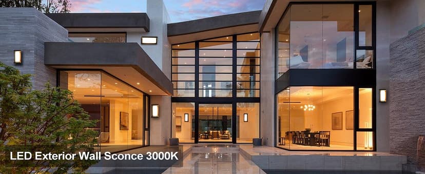 LEDMO Outdoor Wall Light 1800Lm Modern Outdoor Porch Light 3000K Bright Lighting Black Exterior Lighting Fixture Waterproof Christmas Fixture for House,Patio,Garage,Backyard,Hallway(2 Pack