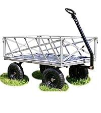 42-Inch Tow-Behind Lawn Sweeper, 10" Nylon Brushes, Universal Tractor/ATV Hitch, Never-Flat Wheels, Adjustable Height, 1-Year Warranty, Ideal for Leaves, Grass & Debris