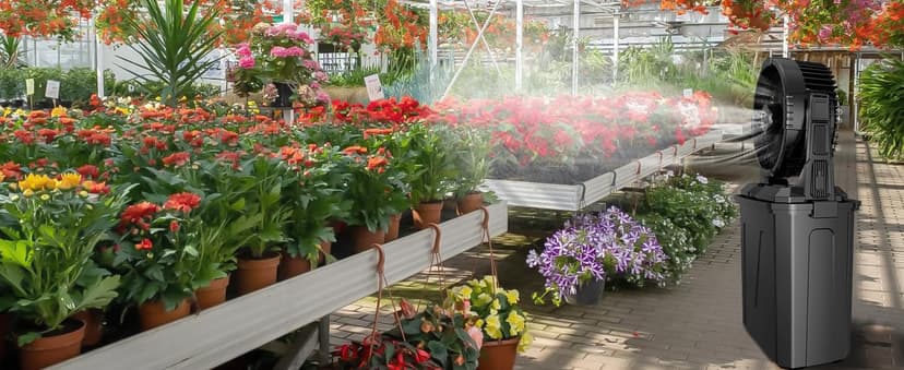 GHORA Portable Misting Fan with Remote,Camping Fan with 20000mAh Rechargeable Battery,9L Water Tank,4 Speed Levels,4 Spray Modes,RGB Lights for Fishing,Travel,Garden Parties,Outdoor Indoor Cooling