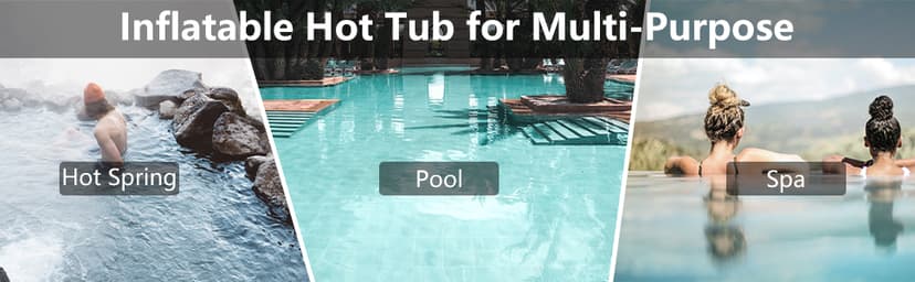 Edostory Hot Tub Inflatable Portable Oval Spa 2 Person Hot Tub with 90 Bubble Jets, Cover, Filter Cartridges, Pump, Black